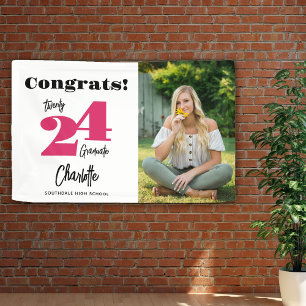 Fettige Abschlussbanner 2026 Rosa Gratuliere Foto Banner