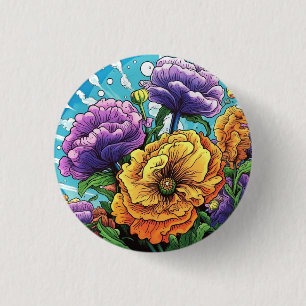 Fettige Blume Abzeichen, Stift, Knopf Button