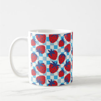 Fettiges Erdbeer-Karo-Muster Kaffeetasse