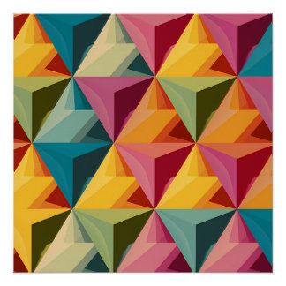 Fettiges geometrisches Dreiecks Muster  Poster
