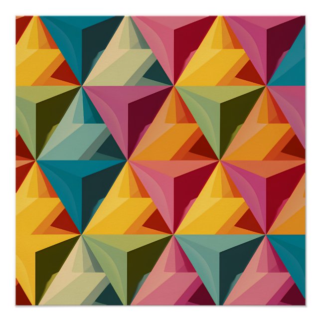 Fettiges geometrisches Dreiecks Muster  Poster (Vorderseite)
