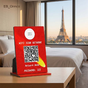 Fettiges Karmesinrotes Leder-Spotlight-QR-Code-Wif Fotoplatte
