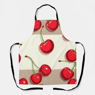 Fettiges Kirschenmuster Retro-Sommer-Vibes Schürze