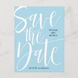 Fettkalligraphie | Moderne Hochzeit in Weiß Ankündigungspostkarte