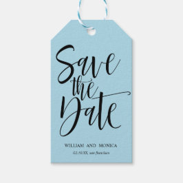 Fettkalligraphie | SCHWARZE AZURE SAVE THE DATE Geschenkanhänger