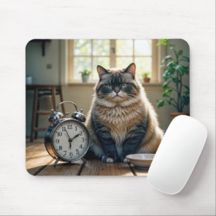 Fettkatze Gewartet von einer leeren Lebensmittelsc Mousepad
