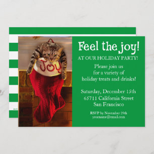 Fettkatze in Weihnachten Strumpf Einladung