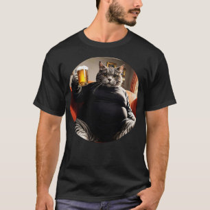 Fettkatze mit Bierglas T-Shirt