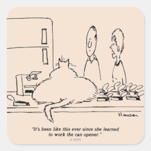 Fettkatze Quadratischer Aufkleber