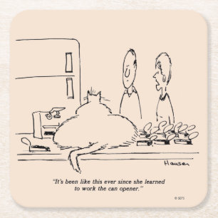 Fettkatze Rechteckiger Pappuntersetzer