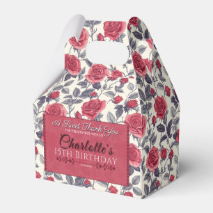 Fettkühne Rose Geburtstags-Gefälligkeitsbox für Ga Geschenkschachtel