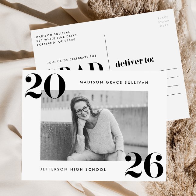 Fettleibigkeit der Black Foto Graduation Party 202 Einladungspostkarte (Von Creator hochgeladen)