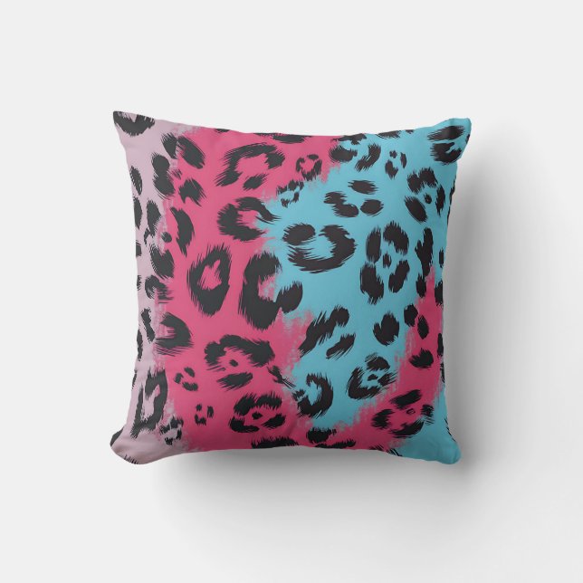 Fettleopard-Druck in Farbdesign Kissen (Vorderseite)