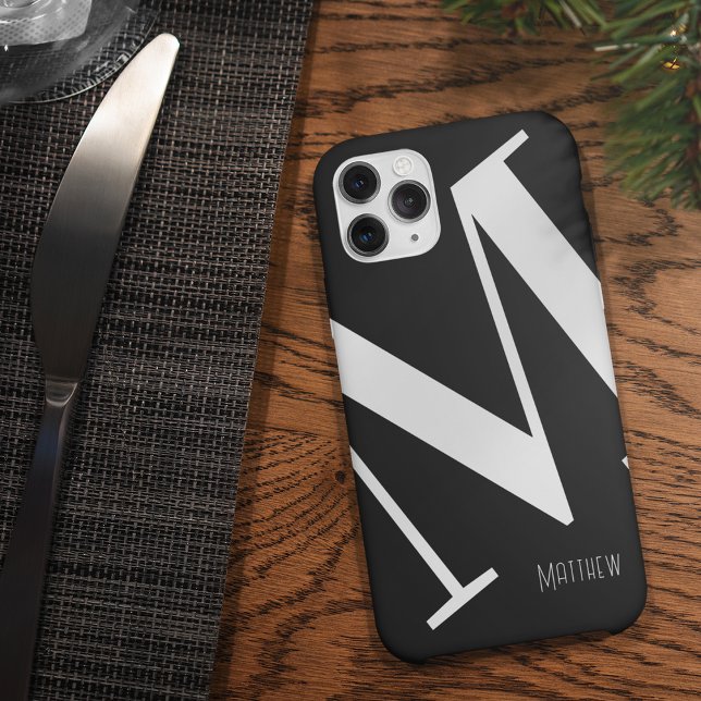 Fettmonogramm Schwarz-weiß Case-Mate iPhone Hülle (Von Creator hochgeladen)
