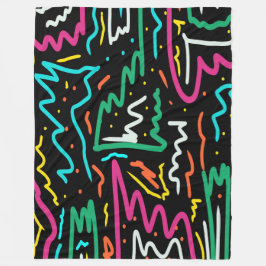 Fettneon-Kontrast-Party Abstrakt Fleecedecke