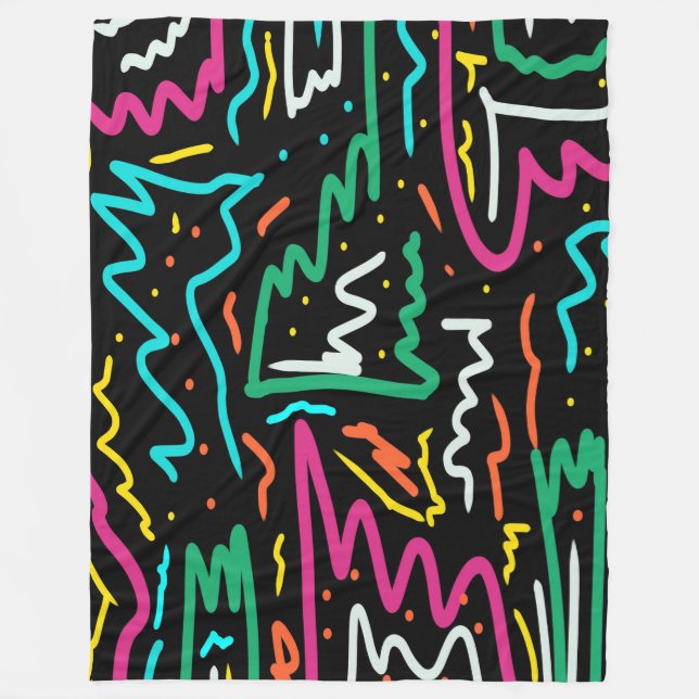 Fettneon-Kontrast-Party Abstrakt Fleecedecke (Vorderseite)