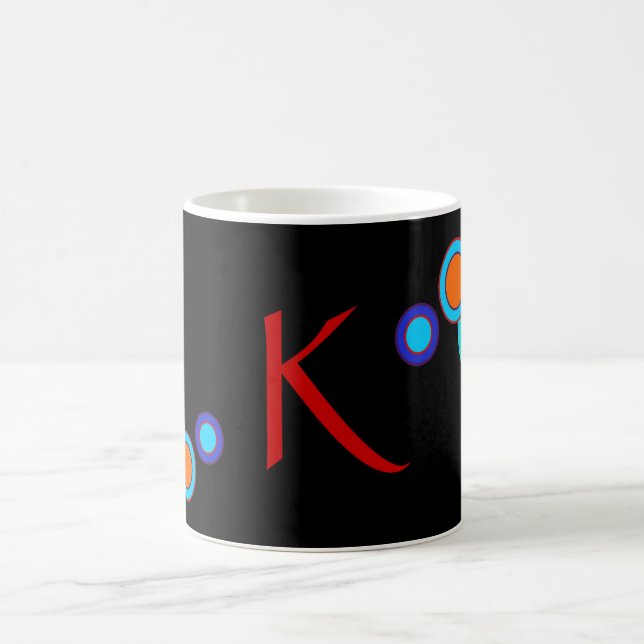 Fettpolka-Dot-Monogramm-Tasse Kaffeetasse (Mittel)
