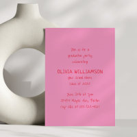 Fettrosa Red Playful Handgeschriebene Graduierungs