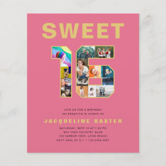 Fettrosa Sweet 16 Geburtstags-Foto Flyer