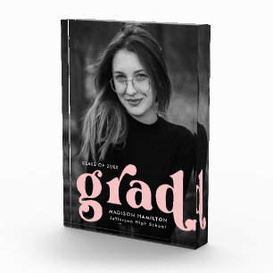 Fettrosa Typografie-Abschluss Fotoblock