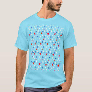 Fettrot, Patriotisches Blau und Weiße Sterne wiede T-Shirt
