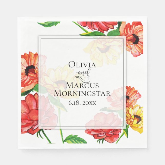 Fettrot und Gelb Serviette (Vorderseite)