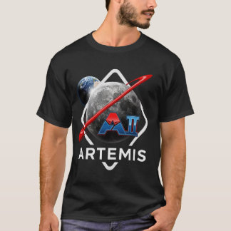 Fettrotes und Blaues Artemis-II-Mission T-Shirt
