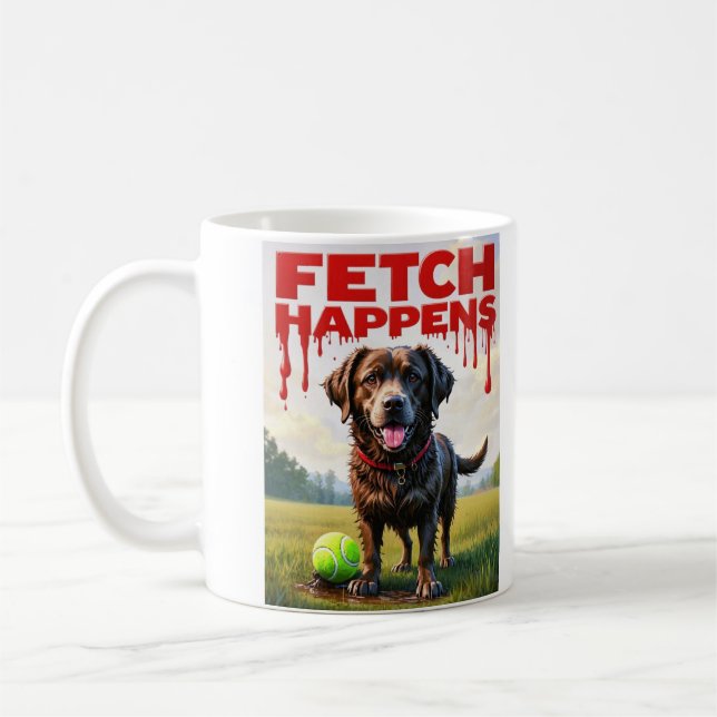 Fetts Happens Humorose Hundetasse Tasse (Links)