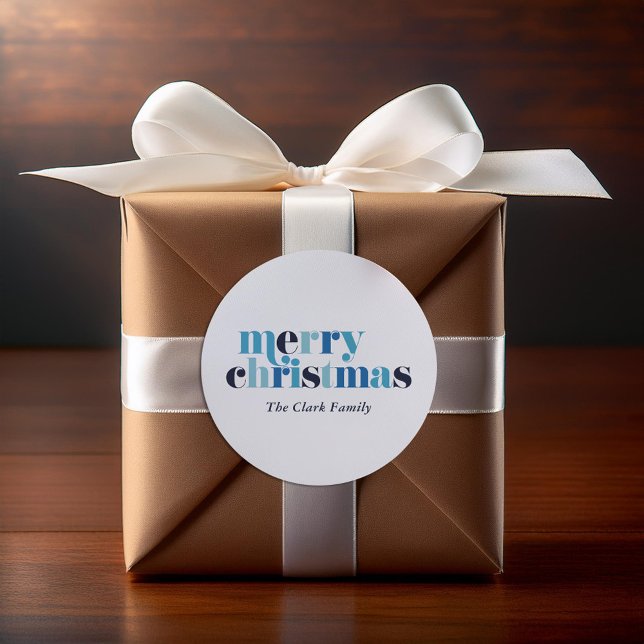 Fettschrift "Frohe Weihnachten" Runder Aufkleber (Von Creator hochgeladen)