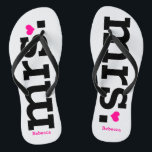 Fettschrift (pink) flip flops<br><div class="desc">Spaß,  maßgeschneiderte Hochzeitskippen</div>