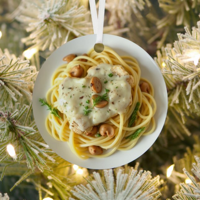 Fettuccini Alfredo Funny Food Weihnachten Ornament Aus Metall (InSitu)