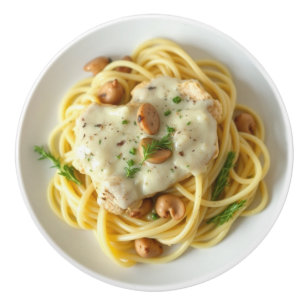 Fettuccini Alfredo Lustiges Essen Keramikknauf