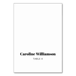 Fettweiße Typografie benutzerdefinierte Table-Plat Tischnummer