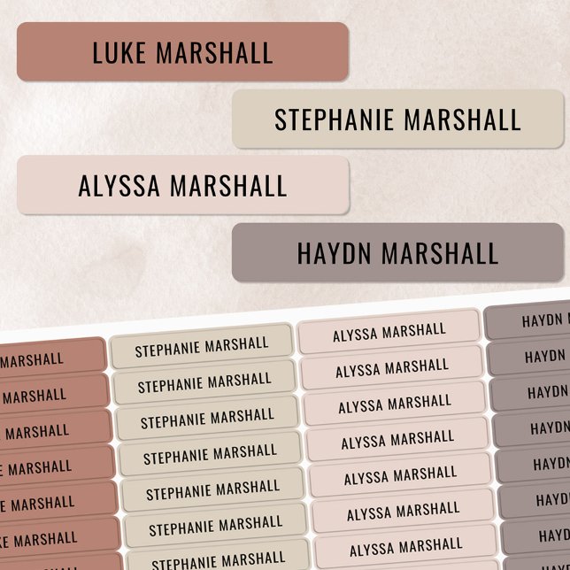 Feuchte neutrale farbcodierte Kinder Wassersichere Etiketten (Von Creator hochgeladen)