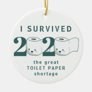 Feuchte Quarantäne 2020 überlebtes Toilettenpapi Keramik Ornament