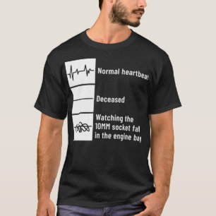 Feuchtmechanischer Herzschlag bei 10 mm Sockel T-Shirt