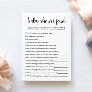 Feud Spiel mit Answers Baby Shower parcard Einladung