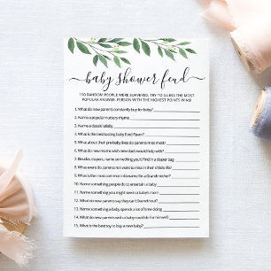 Feud Spiel mit Answers Baby Shower parcard Einladung