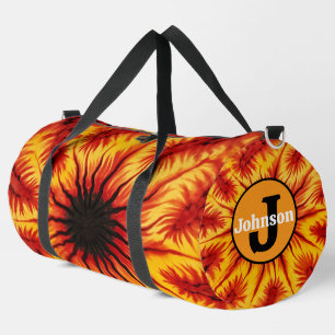 Feuer-Abstraktmuster-Zahnrad-Tasche Monogramm Duffle Bag