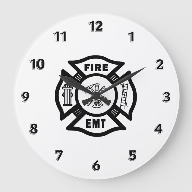 Feuer-Abteilung EMT Große Wanduhr (Vorderseite)