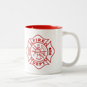 Feuer-Abteilung/Feuerwehrmann-Malteserkreuz-Tasse Zweifarbige Tasse