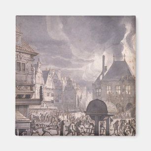 Feuer an alten Rathaus in Amsterdam Magnet