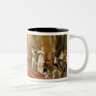 Feuer an der österreichischen Botschaft (Öl auf Zweifarbige Tasse