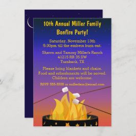 Feuer-Ansammlung im Freien Einladung