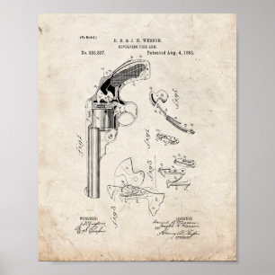 Feuer-Arm-Patent Wessons rotierendes - alter Blick Poster