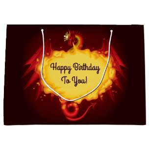 Feuer-atmendrache-große Geschenk-Tasche Große Geschenktüte