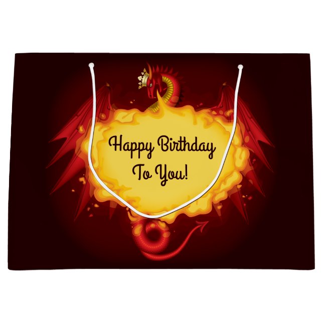 Feuer-atmendrache-große Geschenk-Tasche Große Geschenktüte (Vorderseite)