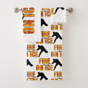 Feuer auf Eis (Hockey) Badhandtuch Set