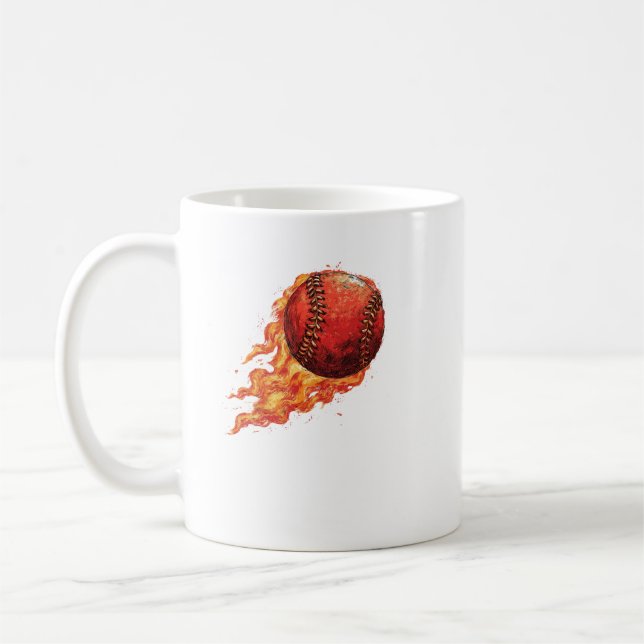 Feuer Baseball  Kaffeetasse (Links)