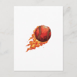 Feuer Baseball Postkarte